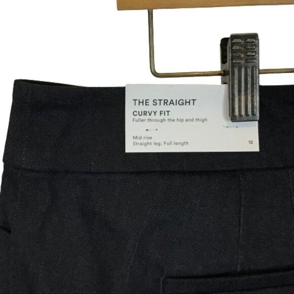 NWT Womens Size 12 12x30 Ann Taylor Factory Straight Curvy Fit Mid Rise Jean NEW - Picture 2 of 3